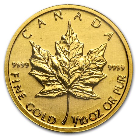 Gold Canadian Maple Leaf Coin 1999 - 1/10 oz